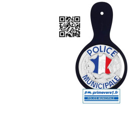 Insigne de poche sur cuir POLICE-MUNICIPALE