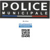 Ecusson Dos sur velcro POLICE-MUNICIPALE lettrage blanc - 28 x 10 cm pour housse de gilet